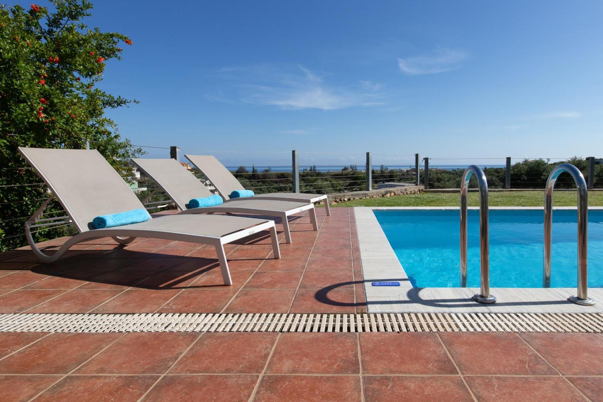 Dimitra Apartment With Private Pool And Sea View -The Ground Floor Of A Two Storey Building Daratsos Eksteriør billede